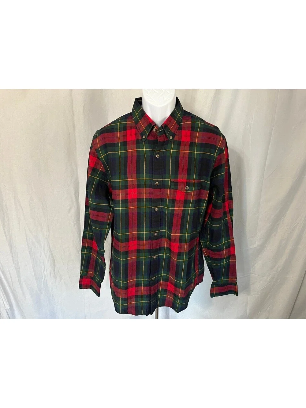 J.Crew Men's Red Blue Green Wool Blend Elbow Patches Slim Fit Shirt Large L